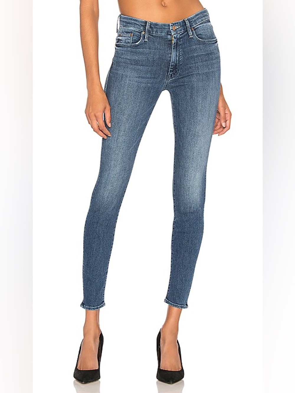 MOTHER The Looker Groovin Size 24 Denim Jeans Medium Wash Summer Girls Night - Picture 4 of 14